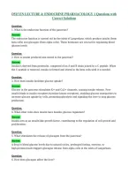 D515 EN LECTURE 4 ENDOCRINE PHARMACOLOGY 1 Questions with Correct Solutions