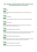 D659 - Assessing And Monitoring Student Learning Wgu Key Terms Questions With Correct