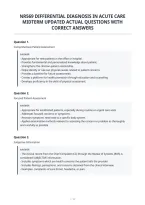 Nr569 Differential Diagnosis In Acute Care&NewLine;Midterm Updated Actual Questions With&NewLine;Correct Answers