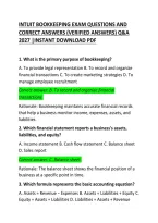 Intuit Bookkeeping Exam Questions and Correct Answers 2026 &ndash; Complete Practice Test and Study Guide