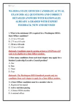 Wa Hosa State Officer Candidate ActualExam 2026 All Questions And CorrectDetailed Answers With RationalesAlready A Graded With ExpertFeedback &vert;New And Revised