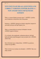 Fitz Exit Exam 2026 All Questions And&NewLine;Correct Verified Answers &vert;Rated A&plus; &vert;&NewLine;New And Revised &vert;Top Rated By&NewLine;Experts