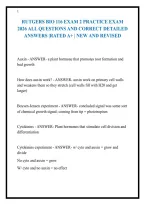 Rutgers Bio 116 Exam 2 Practice Exam&NewLine;2026 All Questions And Correct Detailed&NewLine;Answers &vert;Rated A&plus; &vert; New And Revised