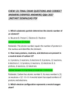 CHEM 121 Final Exam Questions and Correct Answers 2026 &ndash; Complete Practice Test and Study Guide
