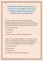 Rn Hesi Maternity Exam 2026 All&NewLine;Question And Correct Detailed&NewLine;Answers Top Rated Version By&NewLine;Experts &vert;New And Revised