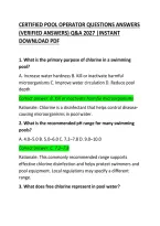 Certified Pool Operator &lpar;CPO&rpar; Exam Questions and Correct Answers 2026 &ndash; Complete Practice Test and Study Guide