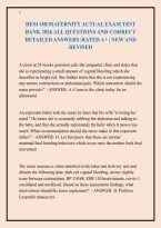 Hesi Ob&sol;Maternity Actual Exam Test&NewLine;Bank 2026 All Questions And Correct&NewLine;Detailed Answers &vert;Rated A&plus; &vert; New And&NewLine;Revised