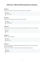 HCB Test 3 100&percnt; Verified Questions & Answers&NewLine;
