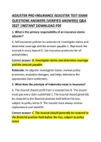AdjusterPro Insurance Adjuster Test Exam Questions and Correct Answers 2026 &ndash; Complete Practice Test and Study Guide