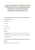 Crisis Assessment&comma; Intervention&comma; And Prevention Exam Package Deal 100&percnt; Verified 2026&sol;2027