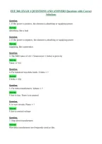 EEE 360&semi; EXAM 1 QUESTIONS AND ANSWERS Questions with Correct Solutions