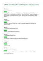 EEE360 - ELECTRIC POWER SYSTEMS Questions with Correct Solutions
