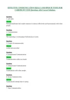 Effective Communication Skills And Speech Types For Career Success Questions With Correct
