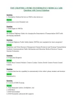EMT CHAPTER 1 INTRO TO EMERGENCY MEDICAL CARE Questions with Correct Solutions