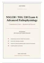 NSG530 EXAM 4 ACTUAL EXAM 2026&sol;2027 &vert; Advanced Pathophysiology &vert; Questions and Verified Answers &vert; 100&percnt; Correct &vert; Grade A - Wilkes &vert; Pass Guaranteed - A&plus; Graded&NewLine;&NewLine;