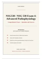 NSG530 EXAM 4 ACTUAL EXAM 2026&sol;2027 &vert; Advanced Pathophysiology Study Bundle &vert; Complete Solutions &vert; Questions and Verified Answers &vert; 100&percnt; Correct &vert; Grade A - Wilkes &vert; Pass Guaranteed - A&plus; Graded