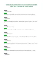 Ent 101 Introduction To Social Entrepreneurship - Chapter 1-4 Questions Wit