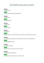 EPIC TRAINING Questions with Correct Solutions