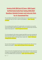 Hondros NUR 200 Quiz &num;2 Exam&colon; 100&percnt; Expert &NewLine;Verified Study Guide Real Testing 2026&vert;2027 &NewLine;Questions Detailed Answers and Instructor Note &NewLine;For A&plus; Guaranteed Pass