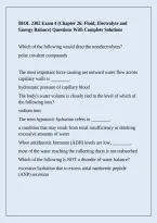 BIOL 2302 Exam 4 &lpar;Chapter 26&colon; Fluid&comma; Electrolyte and Energy Balance&rpar; Questions With Complete Solutions