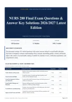 NURS 280 Final Exam Questions & Answer Key Solutions 2026&sol;2027 Latest Edition