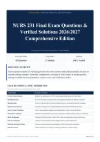 NURS 231 Final Exam Questions & Verified Solutions 2026&sol;2027 Comprehensive Edition