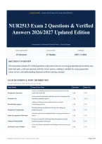 NUR2513 Exam 2 Questions & Verified Answers 2026&sol;2027 Updated Edition