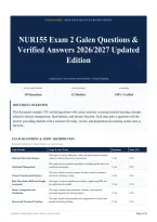 NUR155 Exam 2 Galen Questions & Verified Answers 2026&sol;2027 Updated Edition
