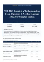 NUR 2063 Essential of Pathophysiology Exam Questions & Verified Answers 2026&sol;2027 Updated Edition