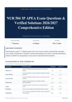 NUR 504 3P APEA Exam Questions & Verified Solutions 2026&sol;2027 Comprehensive Edition