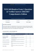 NUR 160-Hondros Exam 1 Questions & Verified Answers 2026&sol;2027 Comprehensive Edition