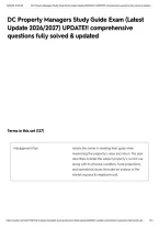DC Property Managers Study Guide Exam &lpar;Latest Update 2026&sol;2027&rpar; UPDATE&excl;&excl; comprehensive questions fully solved & updated&NewLine;