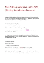 NUR 283 Comprehensive Exam  2026 &vert; Nursing  Questions and Answers