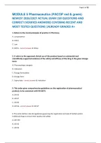 Module 4 Pcol & Pharmacokinetics &lpar;Red & Green&rpar; Newest 2026&sol;2027 Actual Exam Testbank 280 &NewLine;Questions And Correct Detailed Answers &lpar;Verified Answers&rpar; &vert;Already Graded A&plus; &NewLine;