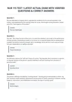 Nur 115 Test 1 Latest Actual Exam With Verified&NewLine;Questions & Correct Answers&NewLine;