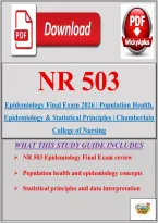 NR 503 Epidemiology Final Exam 2026 &vert; Population Health&comma; Epidemiology & Statistical Principles &vert; Chamberlain College of Nursing