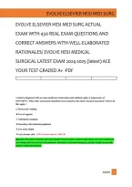 Evolve Elsevier Hesi Med Surg Actual &NewLine;Exam With 450 Real Exam Questions And &NewLine;Correct Answers With Well-Elaborated &NewLine;Rationales&sol; Evolve Hesi Medical &NewLine;Surgical Latest Exam 2024-2025 &lpar;Latest&rpar; Ace &NewLine;Your Test Graded A&plus; -Pdf