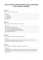 Nur 155 Final Exam Updated Actual Questions With Correct Answers