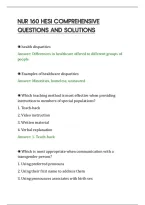 Nur 160 Hesi Comprehensive&NewLine;Questions And Solutions&NewLine;