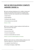 Nur 160 Hesi Exam Review Complete&NewLine;Answers Graded A&plus;