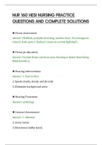 Nur 160 Hesi Nursing Practice&NewLine;Questions And Complete Solutions