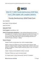 WGU D117 GIM3 Female Genitourinary SOAP Note Form &vert; 2026 Update with complete solutions&period;