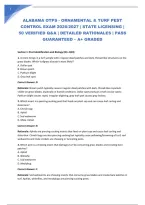 Alabama Otps - Ornamental & Turf Pest Control Exam 2026&sol;2027 &vert; State Licensing &vert; 50 Verified Q&A &vert; Detailed Rationales &vert; Pass Guaranteed &ndash; A&plus; Graded