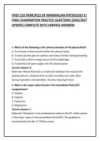 Phgy 216 Principles Of Mammalian Physiology Ii&colon; Final Examination Practice Questions &lpar;2026&sol;2027 Update&rpar; Complete With Verified Answers