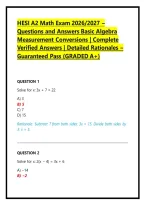 HESI A2 Grammar Vocabulary & Reading Comprehension Exam 2026&sol;2027 &vert; Practice Questions&comma; Answers & Detailed Rationales Guaranteed Pass &lpar;GRADED A&plus;&rpar;