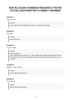 Nur 163&comma; Exam 1 Hondros Frequently Tested&NewLine;Actual Questions With Correct Answers