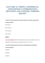 Electrical Wiring Commercial&NewLine;&lpar;19Th Edition&rpar; Comprehensive&NewLine;Questions And Answers&period; Verified&NewLine;2026&sol;2027