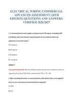 Electrical Wiring Commercial&NewLine;Advanced Assessment &lpar;20Th&NewLine;Edition&rpar; Questions And Answers&period;&NewLine;Verified 2026&sol;2027