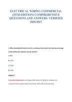 Electrical Wiring Commercial Exam Bundle Questions With Verified Answers