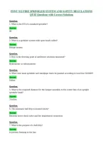 Fdny S12 Fire Sprinkler System And Safety Regulations Quiz Questions With Correct